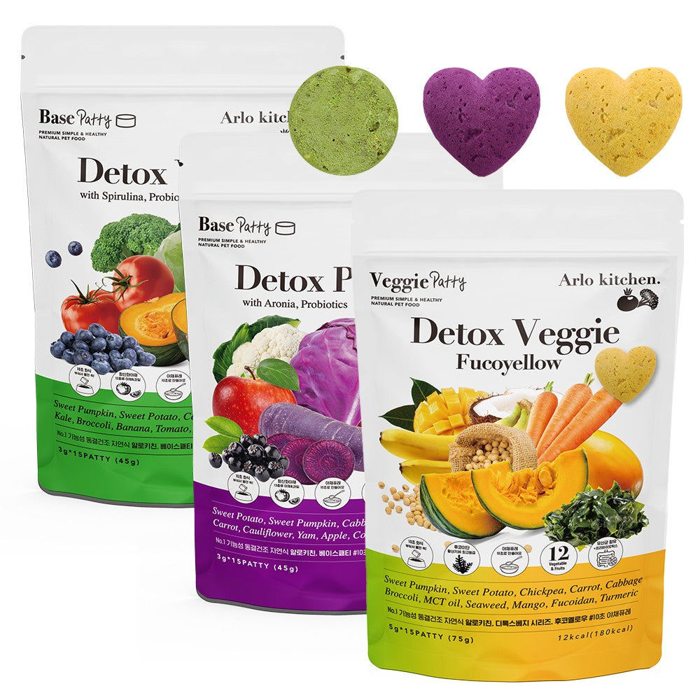 Arlo Kitchen Detox Veggie packs in Green, Purple and Yellow