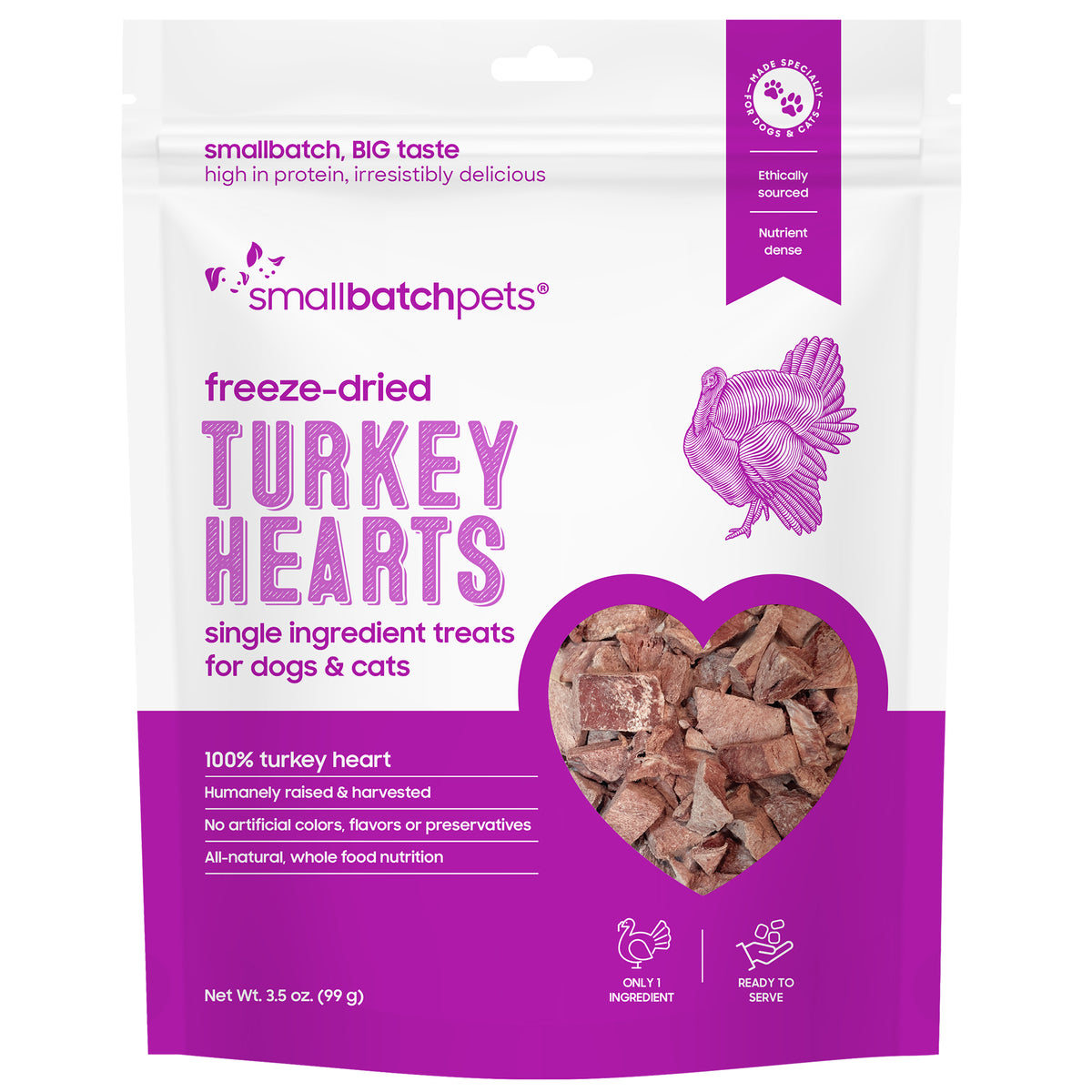 Small Batch Freeze-Dried Turkey Heart Treats