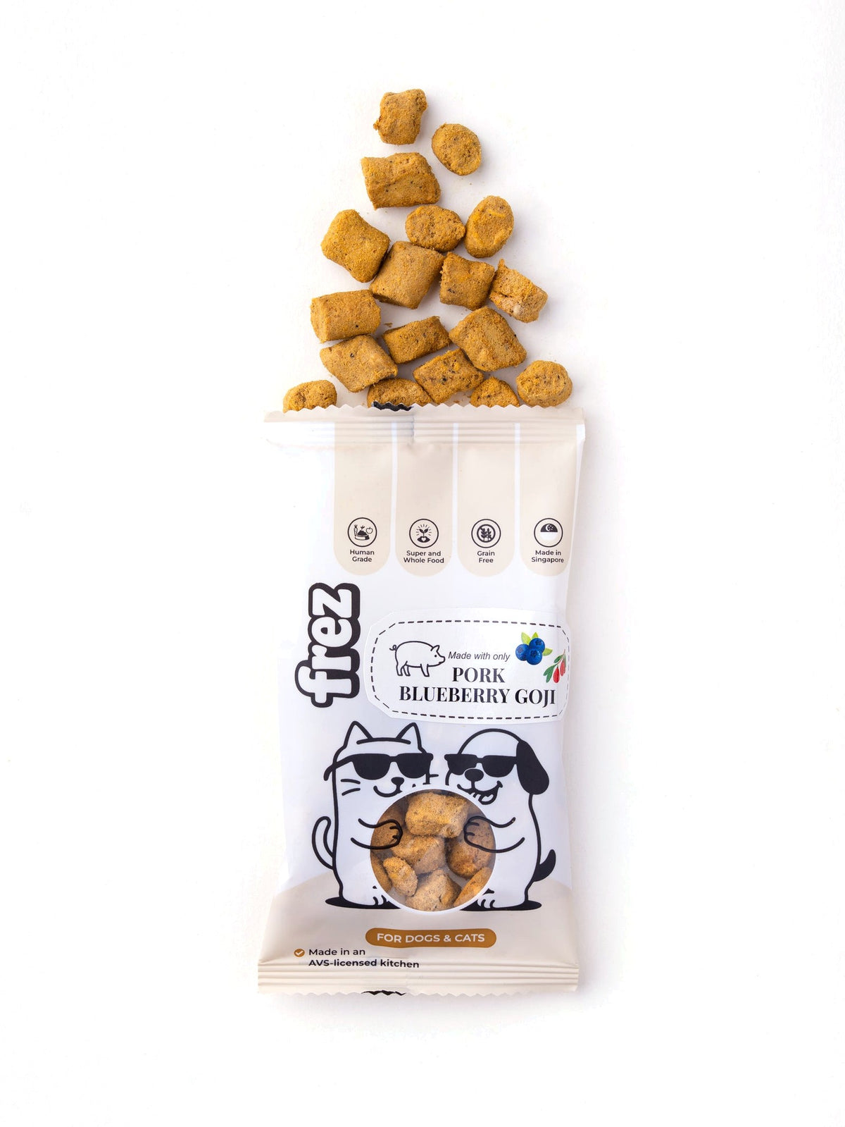 Frez Mini Munch pack, Pork & Blueberry (pork, blueberry and goji)