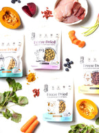 The Frez freeze-dried treat range with their fresh ingredients
