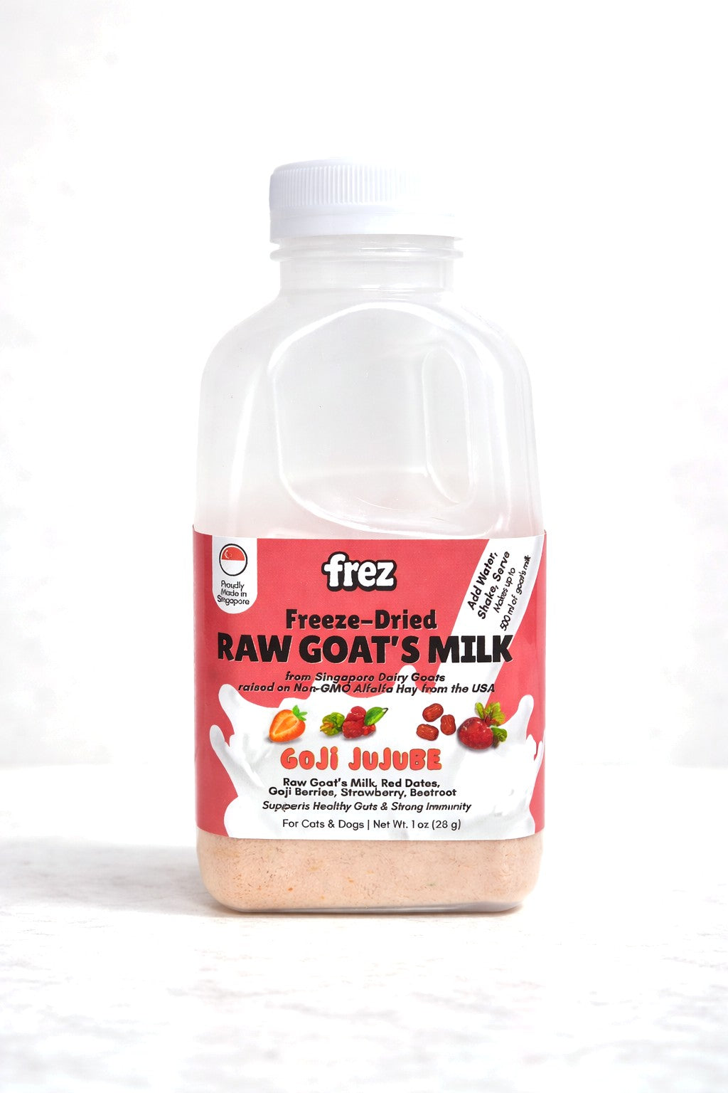 Frez freeze-dried raw goat's milk, Goji Jujube blend