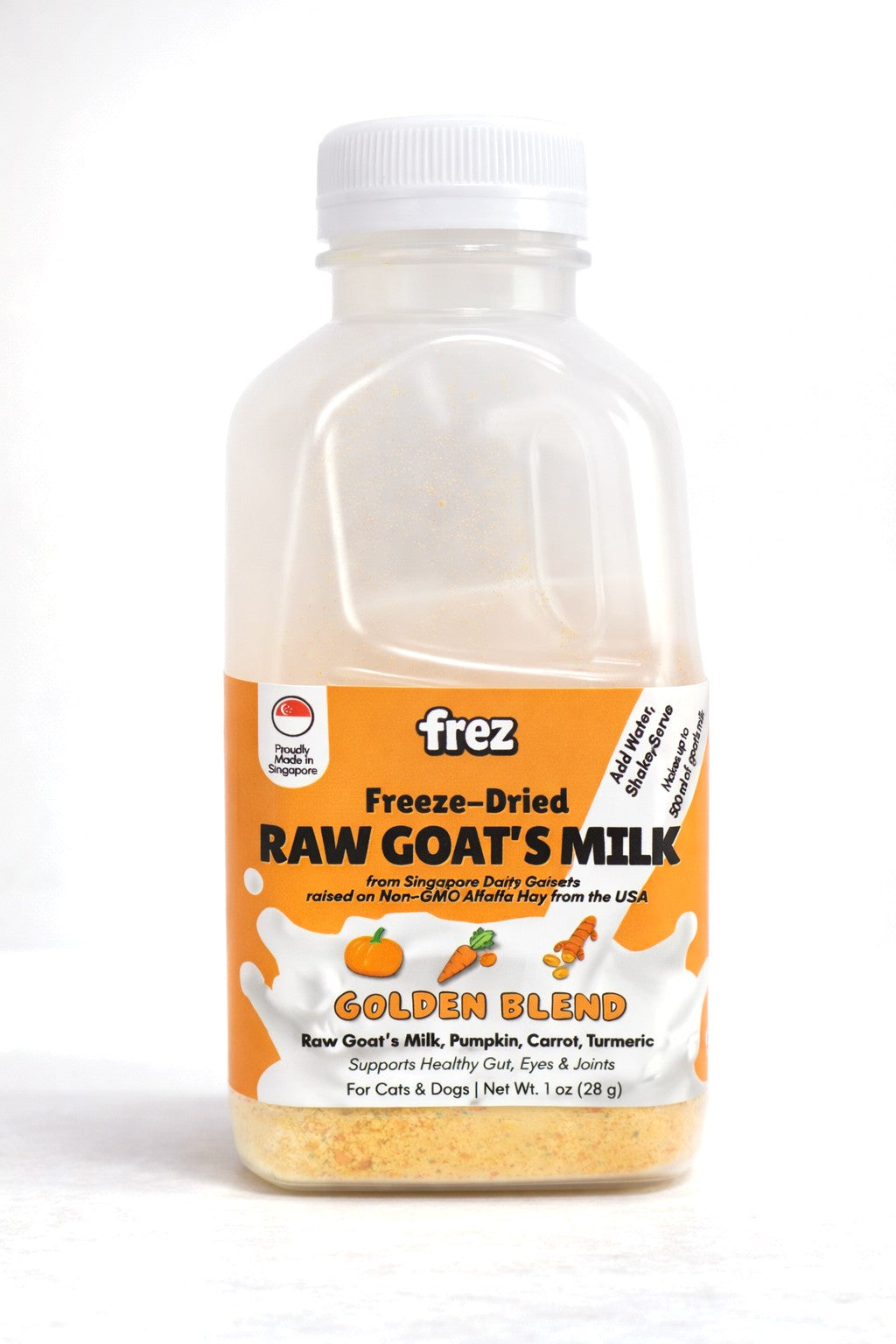 Frez freeze-dried raw goat's milk, Golden Blend with pumpkin, carrot and turmeric