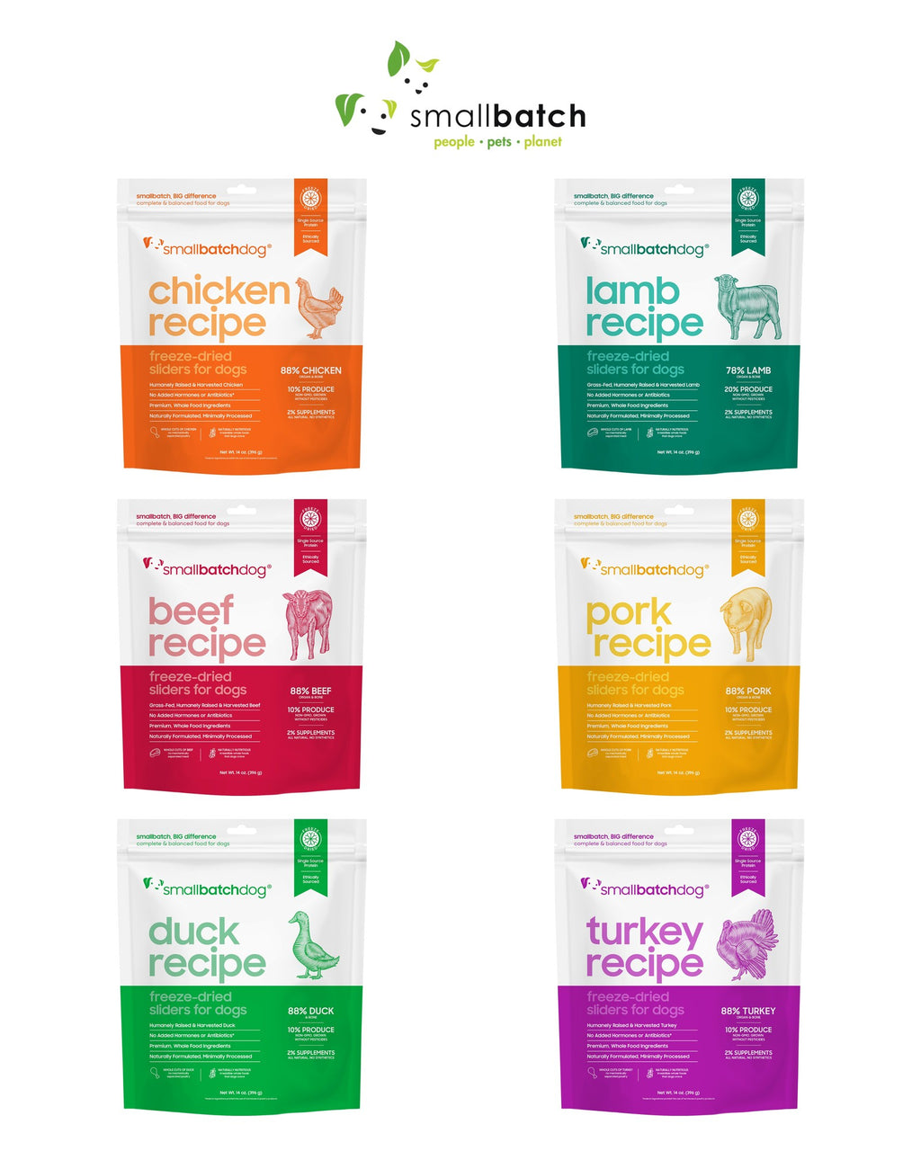 Small Batch freeze-dried raw sliders, all flavours