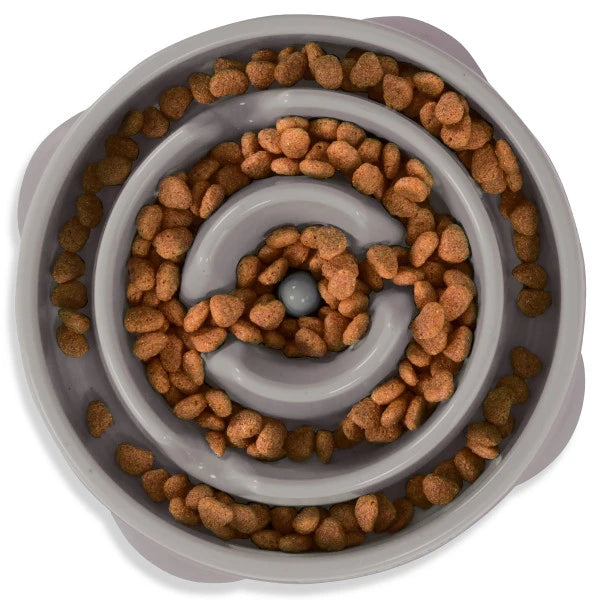Outward Hound Fun Feeder Slo Bowl, grey